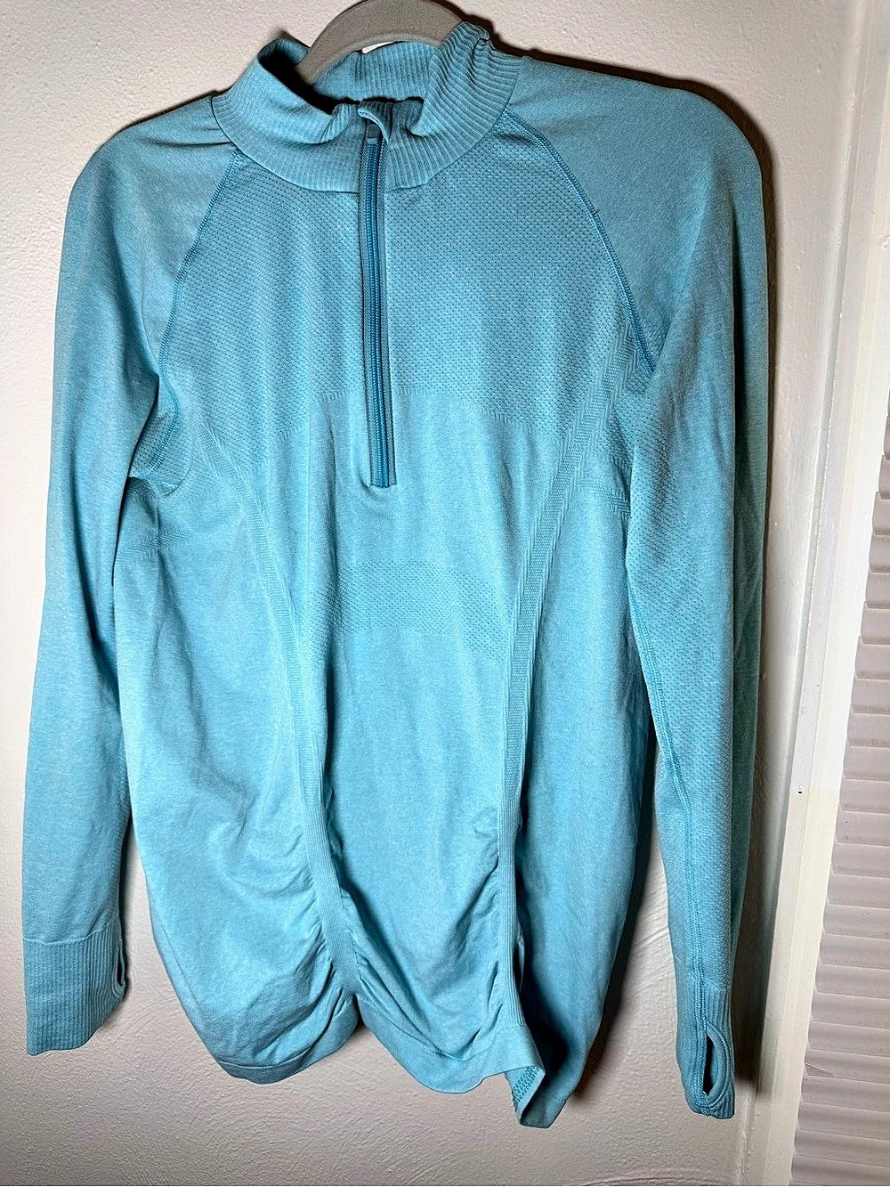 Athleta Fast Track Half Zip Long Sleeve Blue Large
